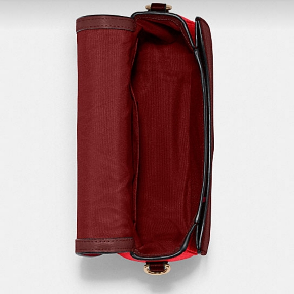 FINAL$-Coach Saddle with Horse & Carriage Leather Crossbody Colorblock Pink Ra - Picture 15 of 16